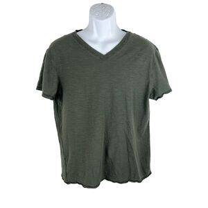 Helix Shirt Men Large Green Short Sleeve Solid Cotton Tee